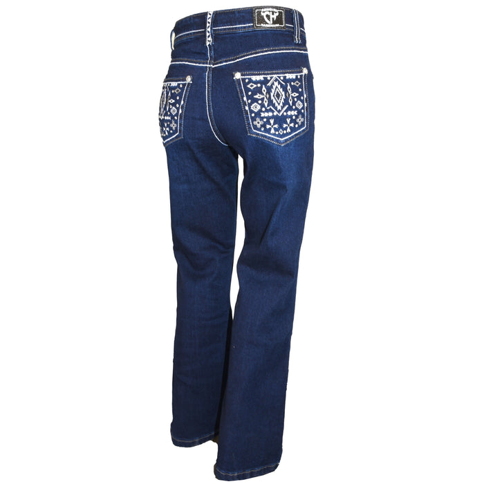 Girl's Cowgirl Hardware Aztec & Crystals Dark Wash Jeans from Cowboy Hardware