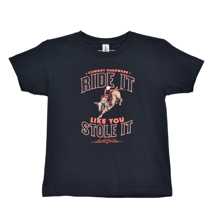 Infant Toddler Boy's Black with Red Ride It Like You Stole Short Sleeve Tee from Cowboy Hardware