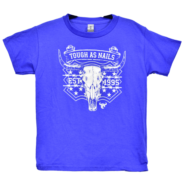 Infant Toddler Boy's Royal Blue with White Tough as Nails Short Sleeve Tee from Cowboy Hardware
