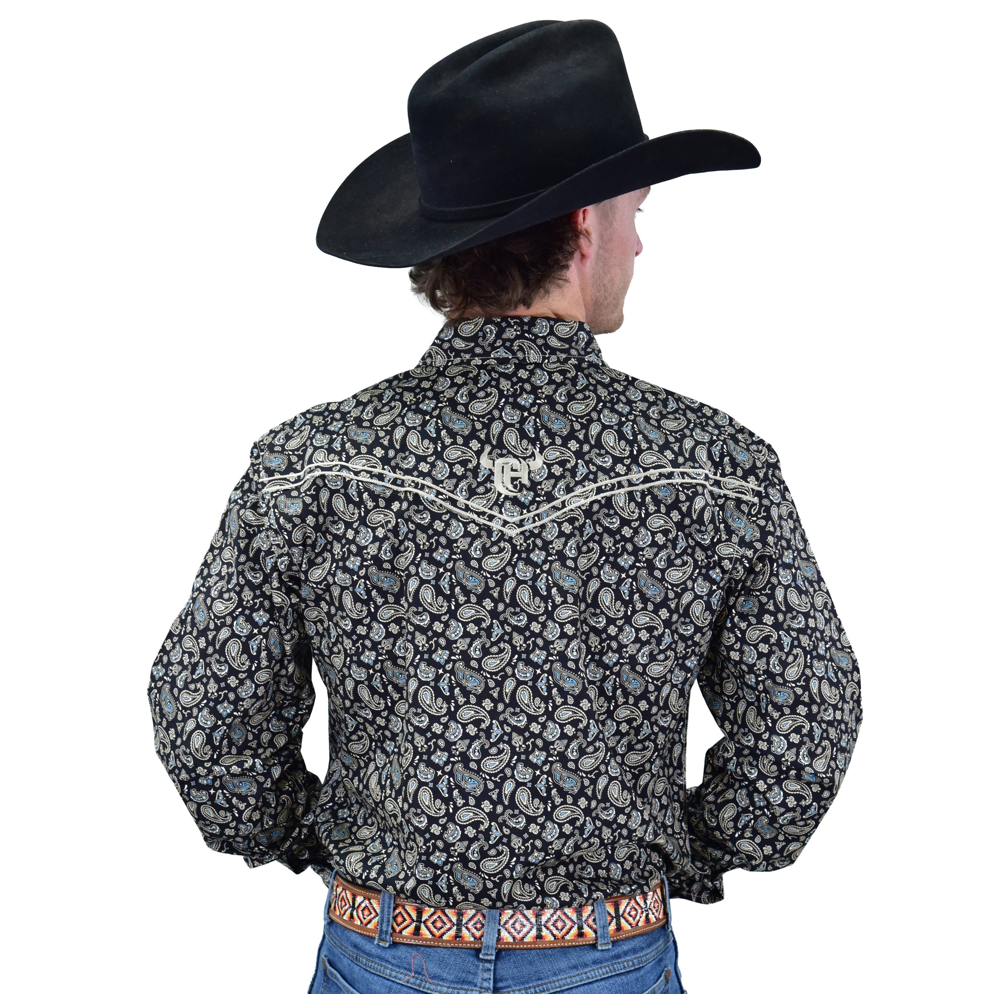 Men's CH Black "Scatter Paisley" Long Sleeve Western Shirt