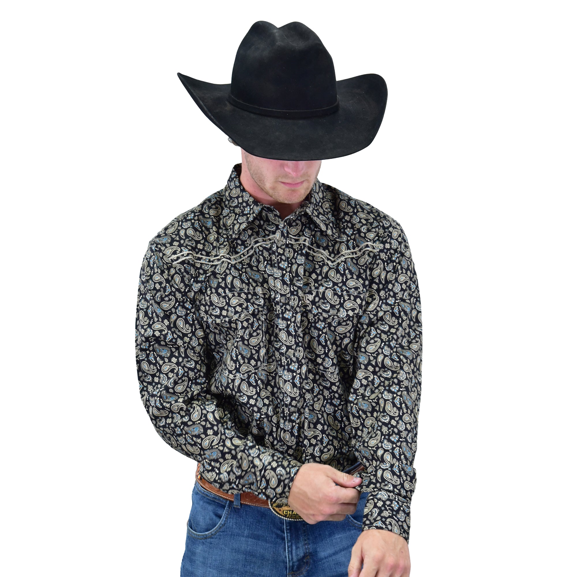 Men's CH Black "Scatter Paisley" Long Sleeve Western Shirt