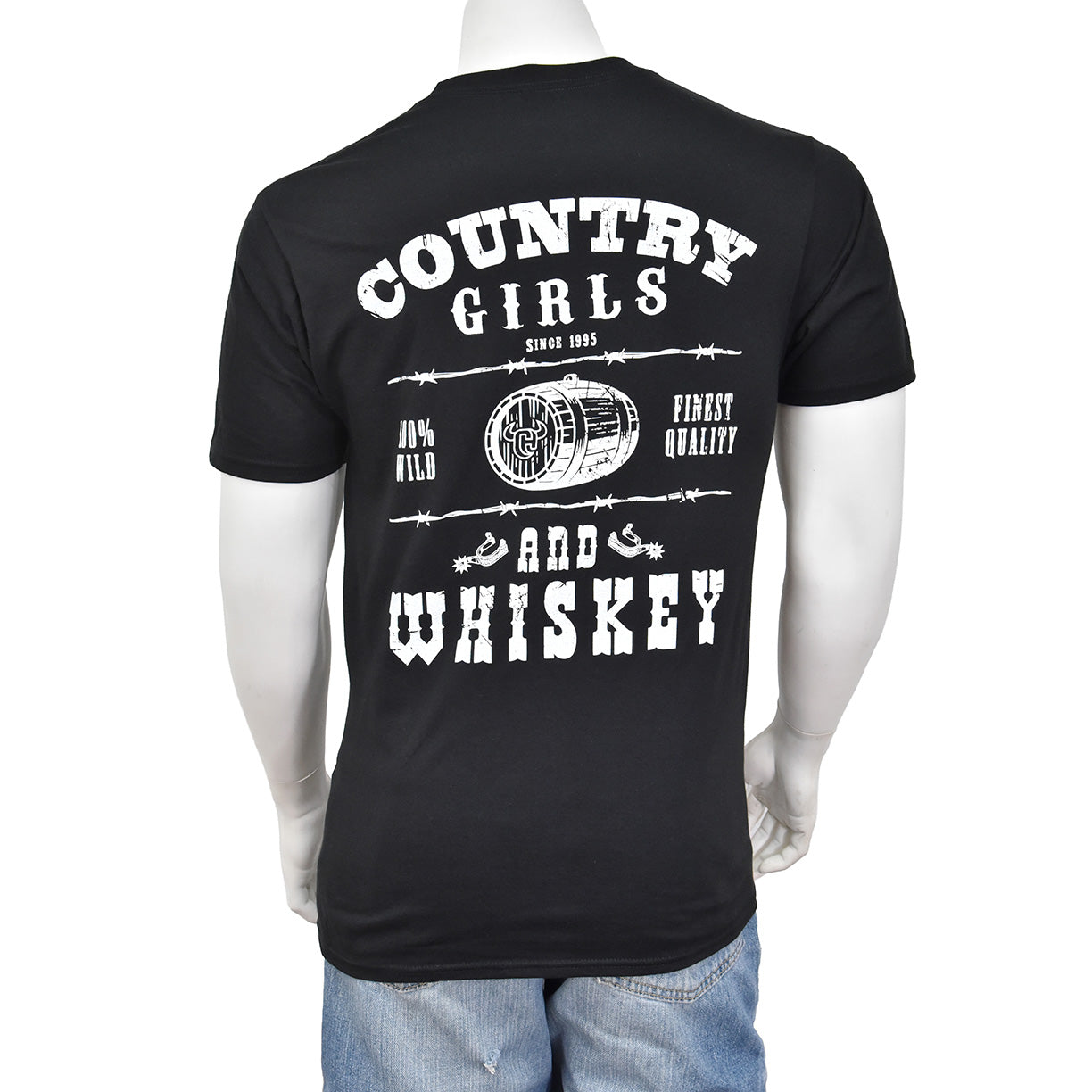 Men's Cowboy Hardware Black "Country Girls & Whiskey" Short Sleeve T-Shirt