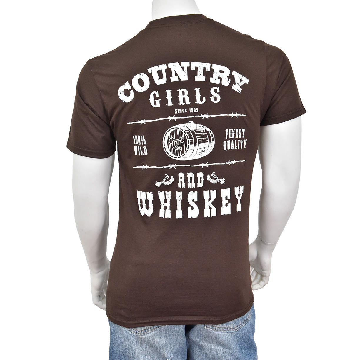 Men's Cowboy Hardware Chocolate "Country Girls & Whiskey" Short Sleeve T-Shirt