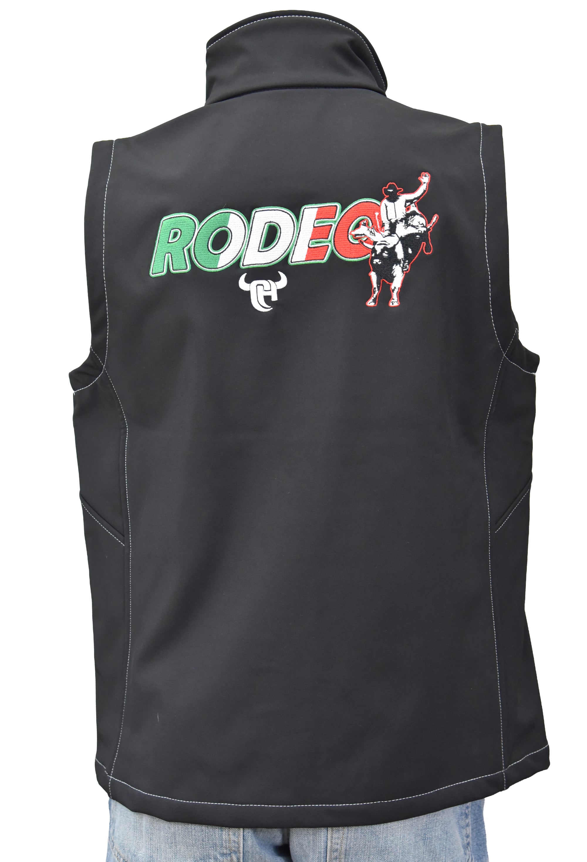 Men's Cowboy Hardware Black "Rodeo Cowboy" Polyshell Vest