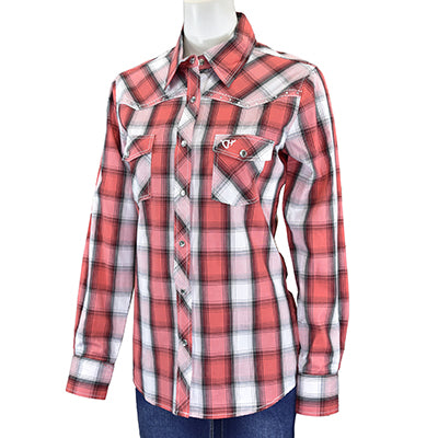 Women's CH Coral "Hombre w/Cross" Long Sleeve Western Shirt