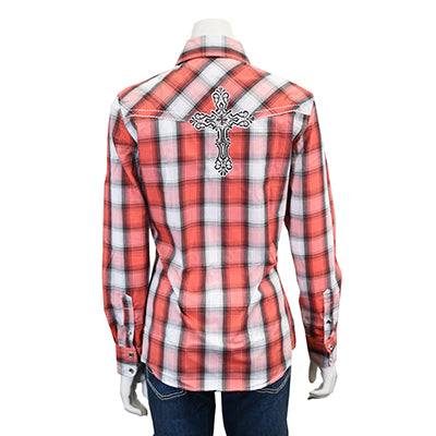 Women's CH Coral "Hombre w/Cross" Long Sleeve Western Shirt
