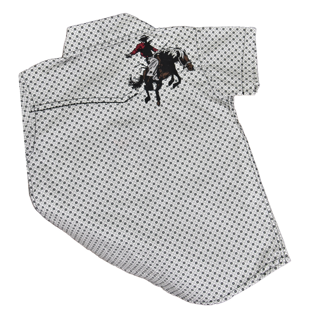 Youth Boy's CH White "Squiggly Star" Short Sleeve Western Shirt