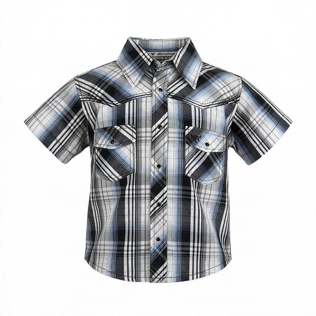 Youth Boy's CH Black "Hermosillo Gradient" Short Sleeve Western Shirt