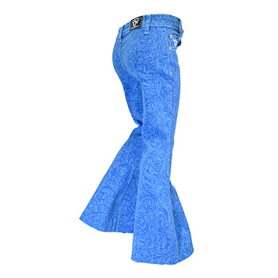 Youth Girl's Cowboy Hardware Medium Wash "Tooled Leather" Jeans