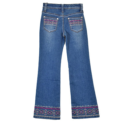 Youth Girl's Cowboy Hardware Medium Wash "Southwest Wrap" Jeans