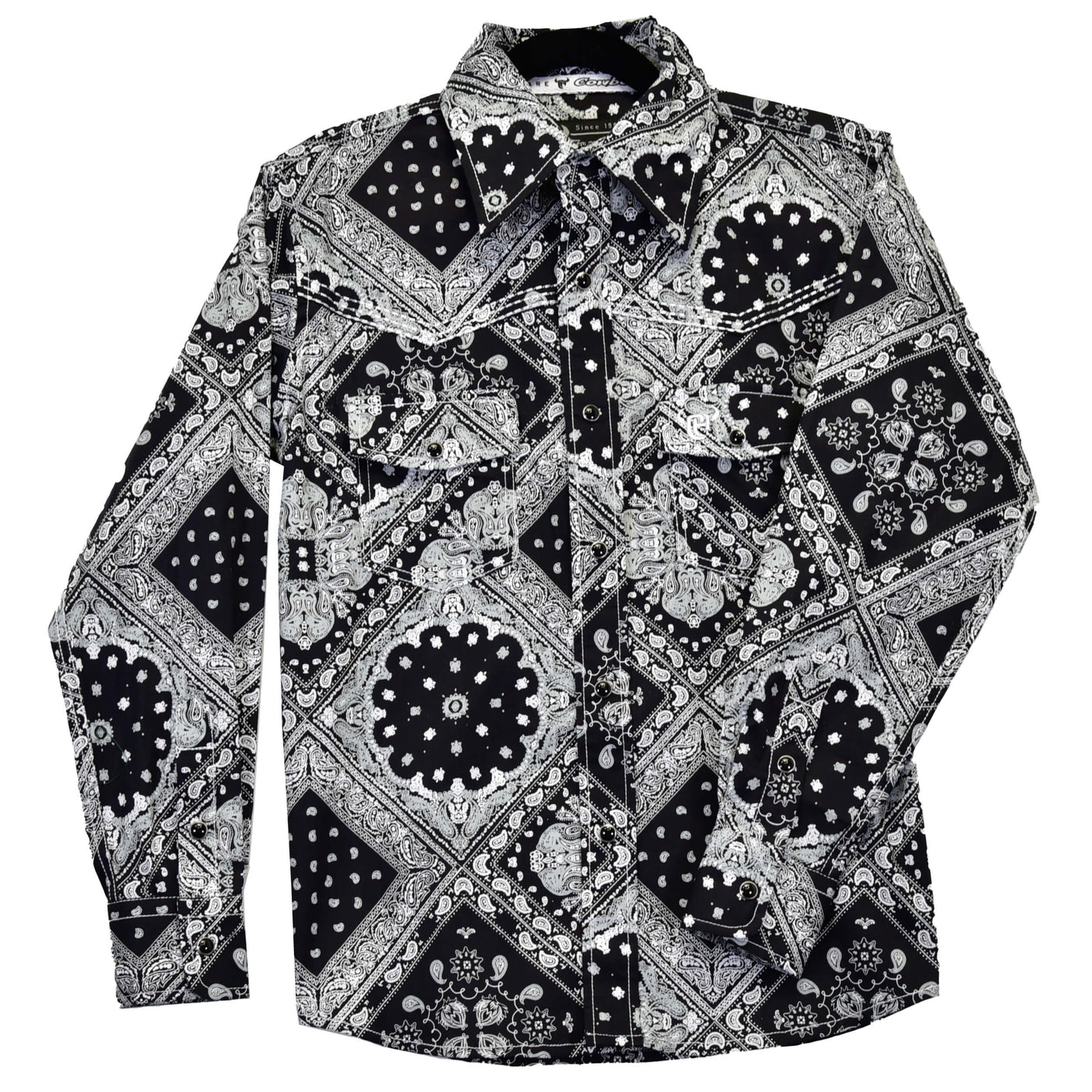 Boys Royal Blue Tonal L/S Print Shirt by Cowboy Hardware