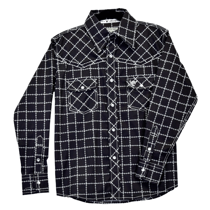 Boy's Barbed Black Long Sleeve Print from Cowboy Hardware