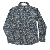 Boy's Black Range Floral Long Sleeve Western Shirt from Cowboy Hardware