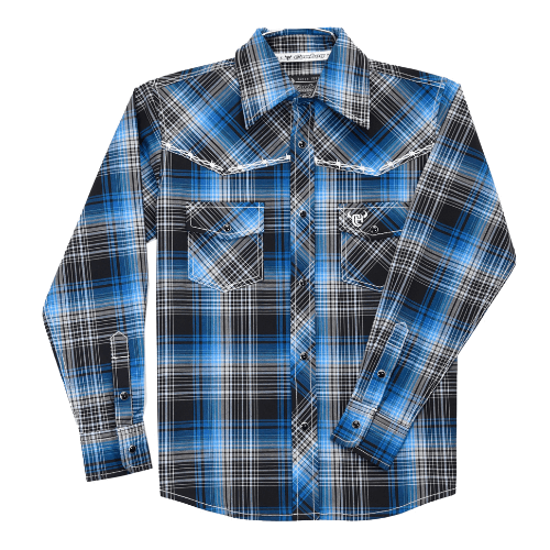 Boy's Black and Blue Gradient Long Sleeve Print from Cowboy Hardware