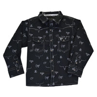 Boy's Branding Irons Black Long Sleeve Print from Cowboy Hardware