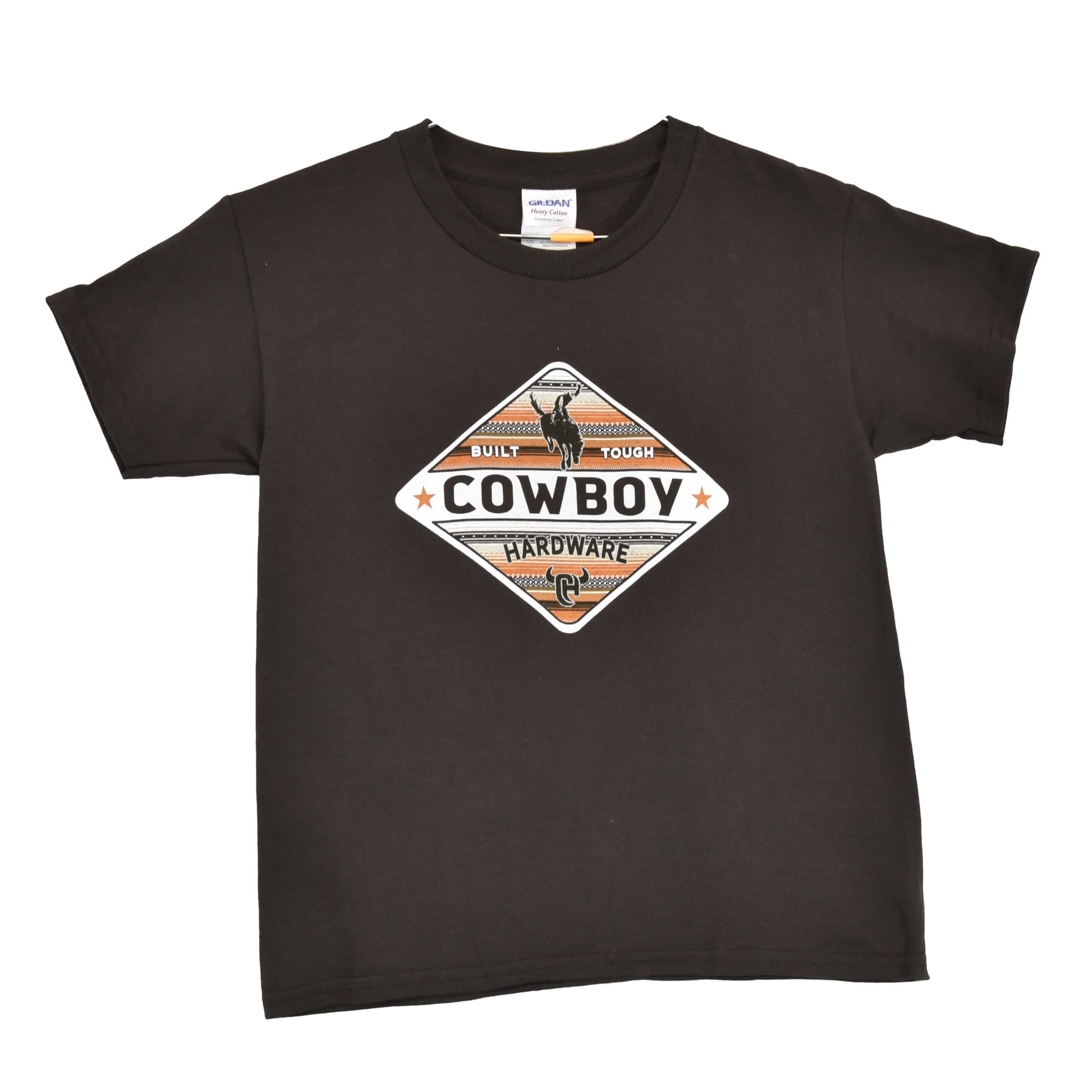 Boy's Built Tough Shield Dark Chocolate Short Sleeve Tee from Cowboy Hardware