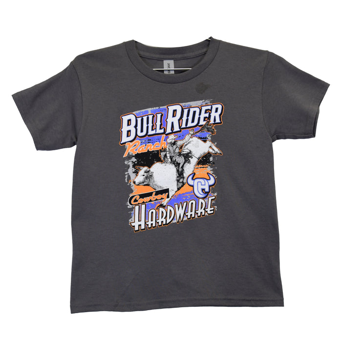 Boy's Bull Rider Ranch Charcoal Short Sleeve T-Shirt from Cowboy Hardware