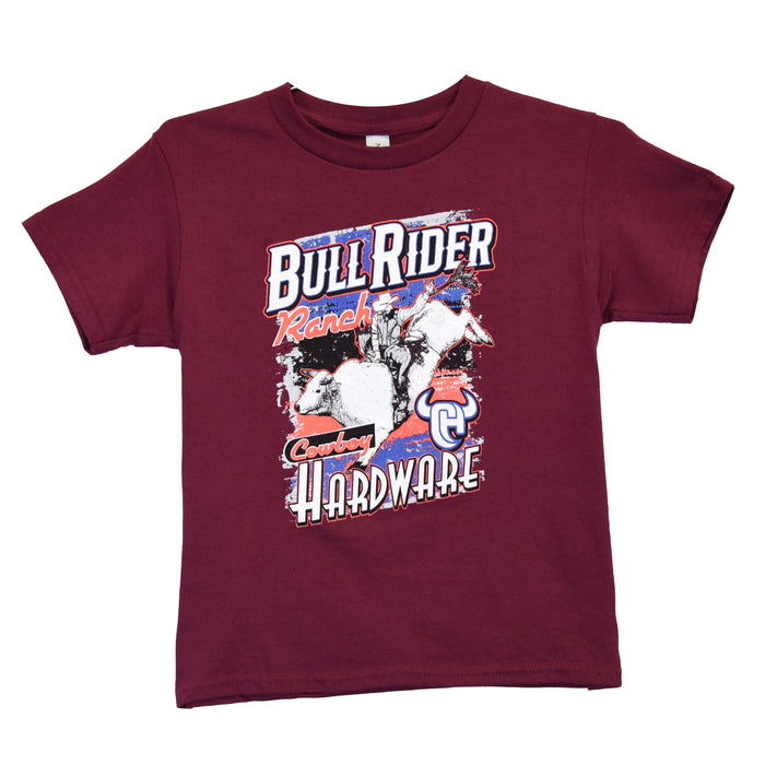 Boy's Bull Rider Ranch Maroon Short Sleeve T-Shirt from Cowboy Hardware