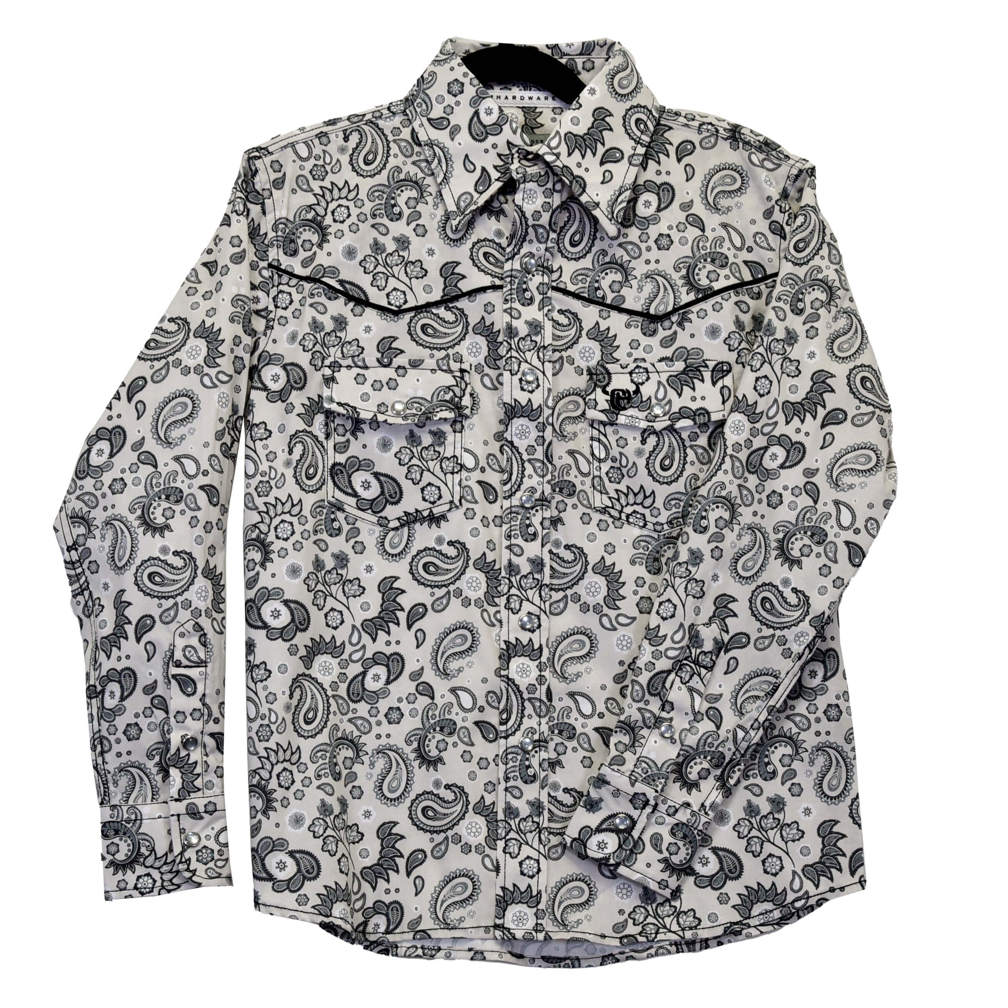 Boy's Fun Paisley White Long Sleeve Print from Cowboy Hardware