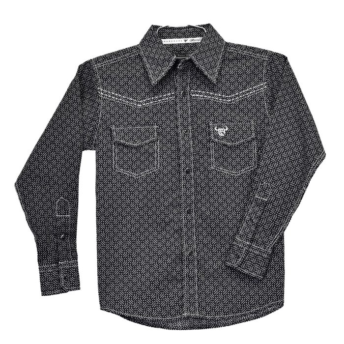 Boy's Geo Morse Black Long Sleeve Print from Cowboy Hardware