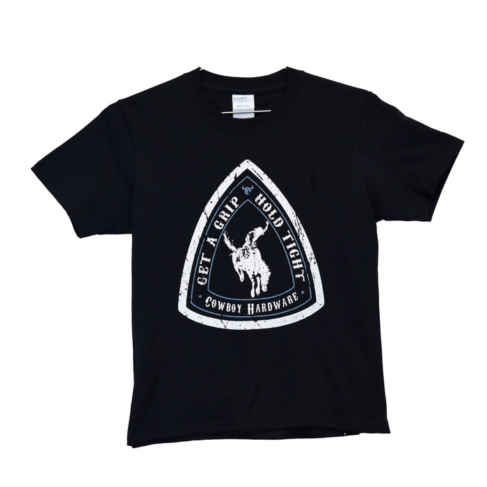 Boy's Get A Grip Black Short Sleeve T-Shirt from Cowboy Hardware