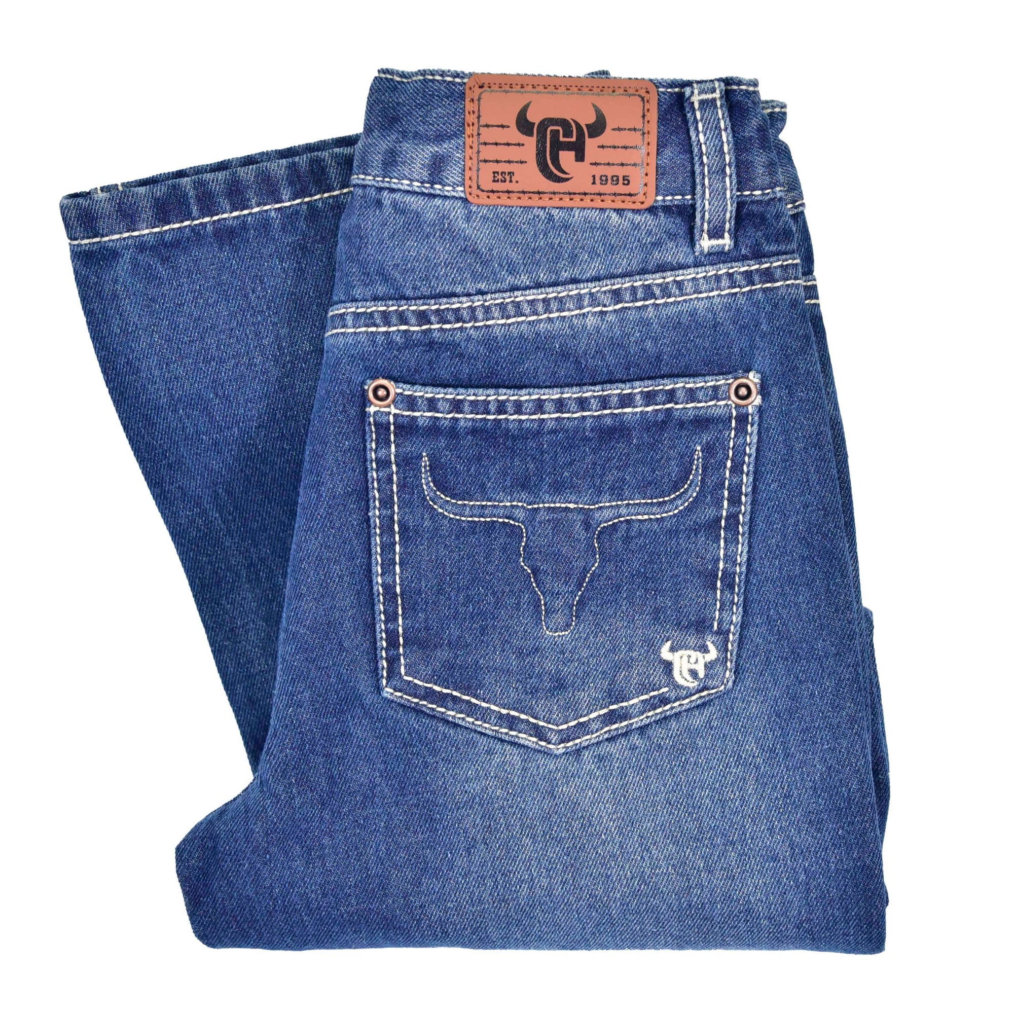 Boy's "Invisible 3D Skull" Medium Wash Jeans from Cowboy Hardware