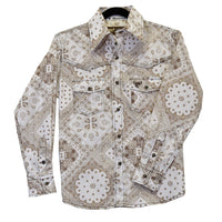 Boy's Khaki Bandana Long Sleeve Print from Cowboy Hardware