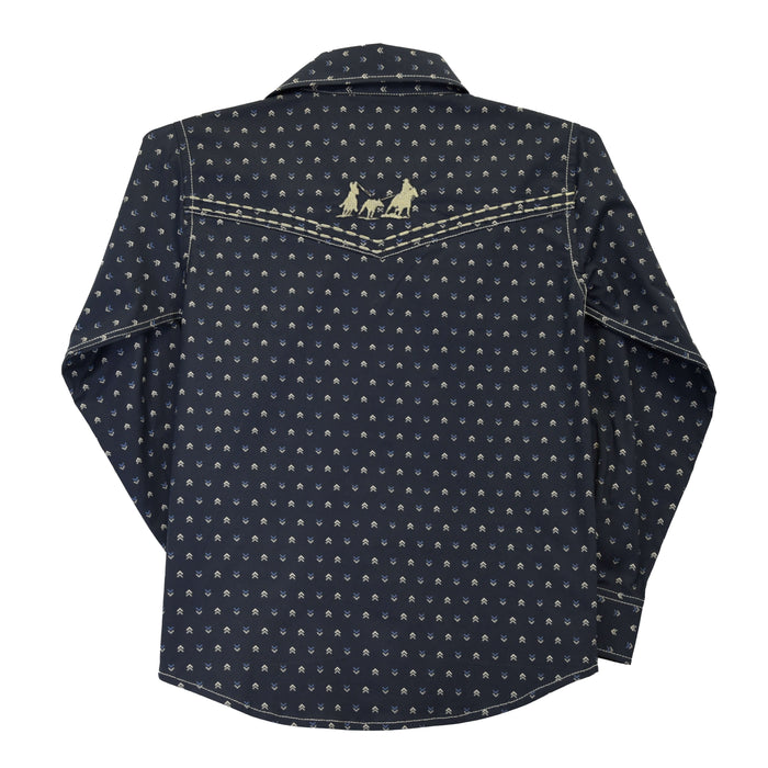 Boy's Muted Chevrons Black Long Sleeve Print from Cowboy Hardware