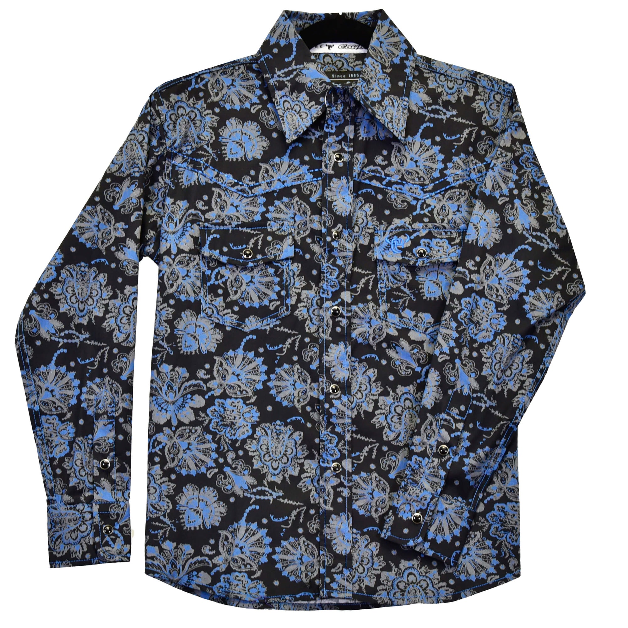 Boy's Peacock Paisley Black Long Sleeve Print from Cowboy Hardware