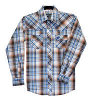 Boy's Shedua Blue Long Sleeve Plaid from Cowboy Hardware