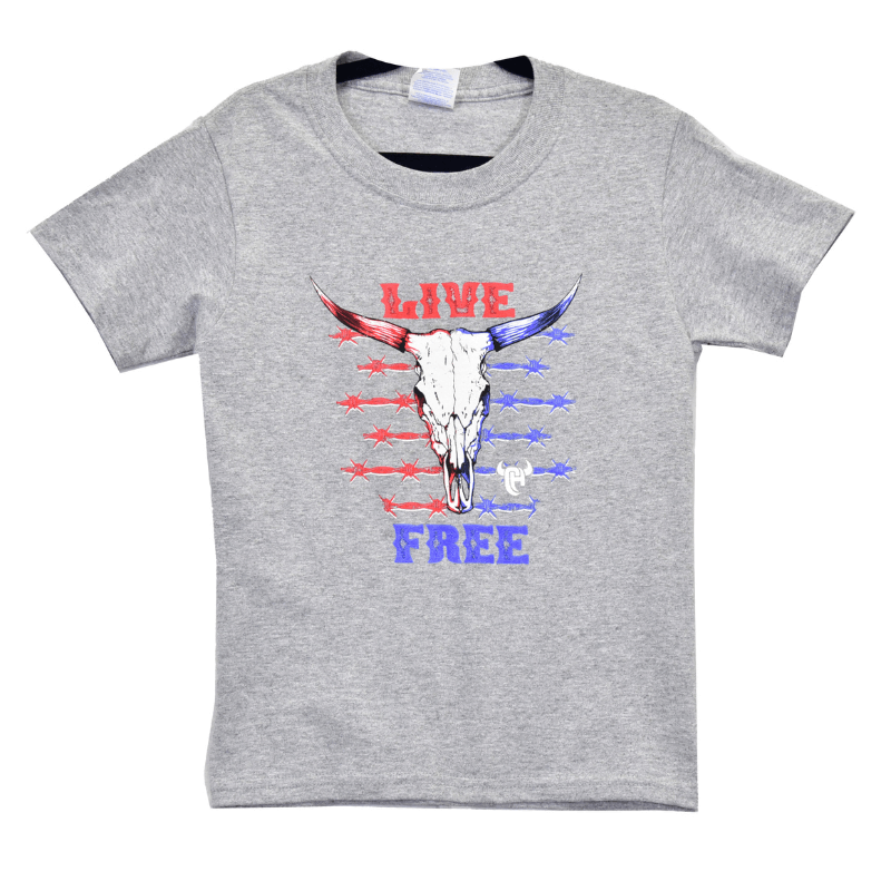 Boy's-Sport-Grey-with-Red-&-Blue-Live-Free-Short-Sleeve-Tee-Cowboy-Hardware