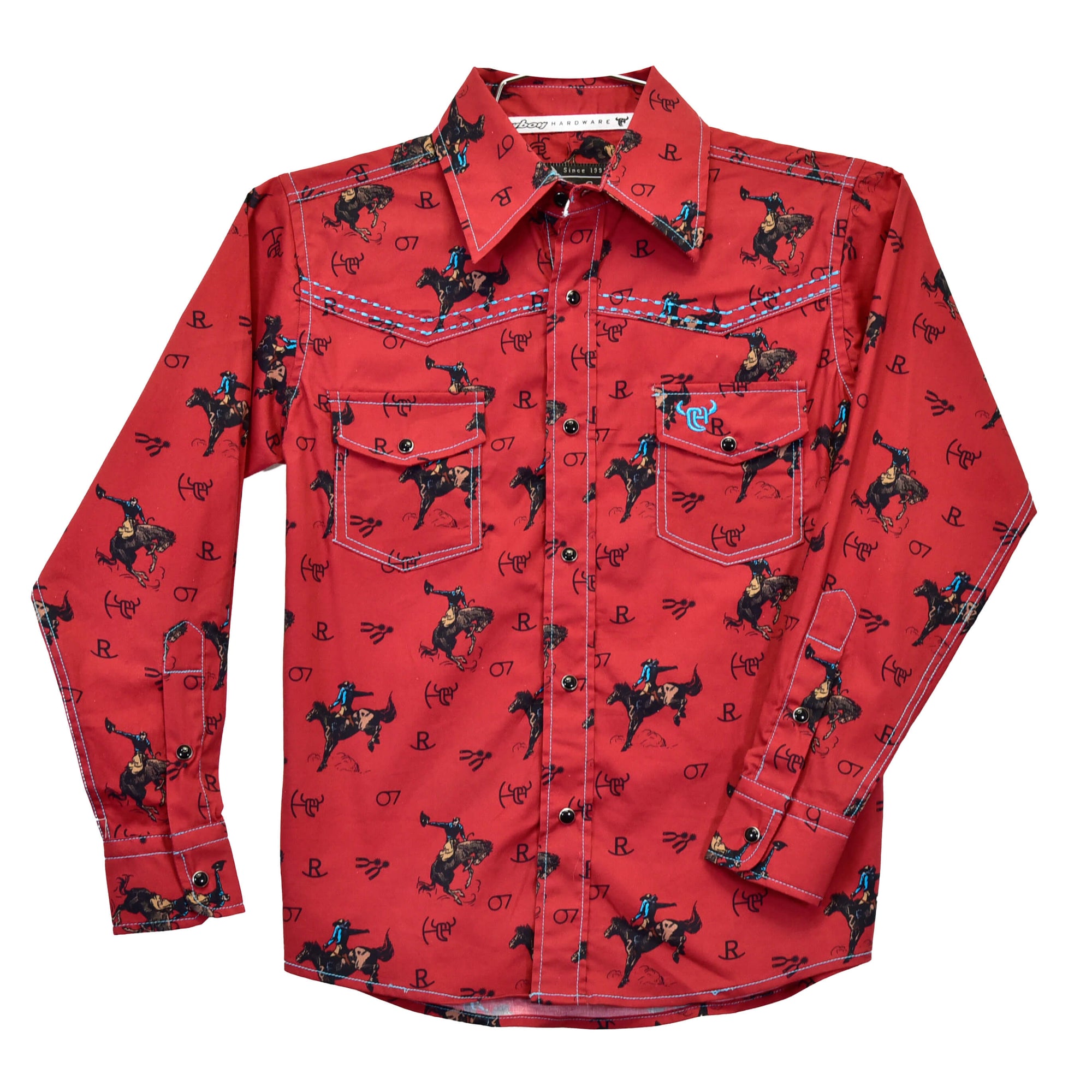 Boy's Vintage Bronc Red Long Sleeve Print from Cowboy Hardware