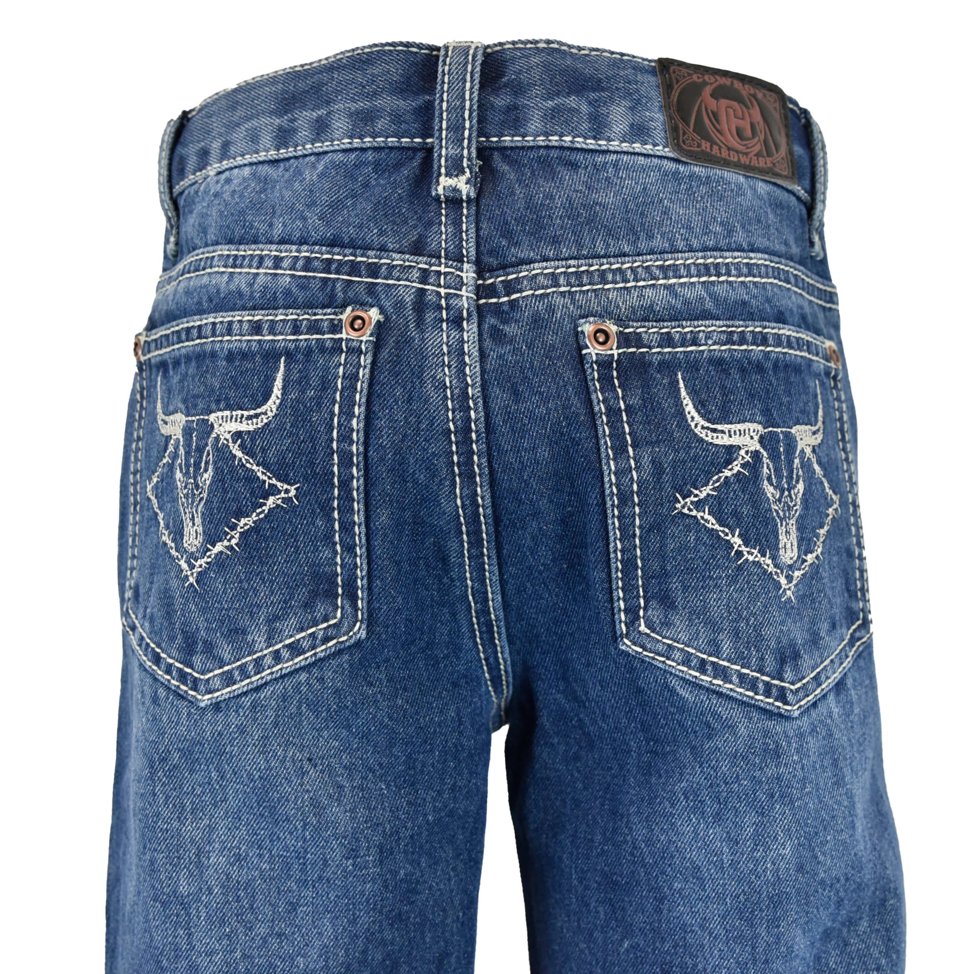 Boys Diamond Skull Embroidered Denium Jeans from Cowboy Hardware