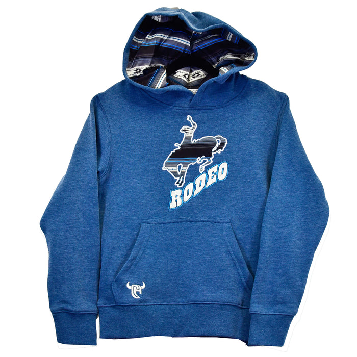 Boys Rodeo Bronc Slate Blue Fleece Hoody from Cowboy Hardware