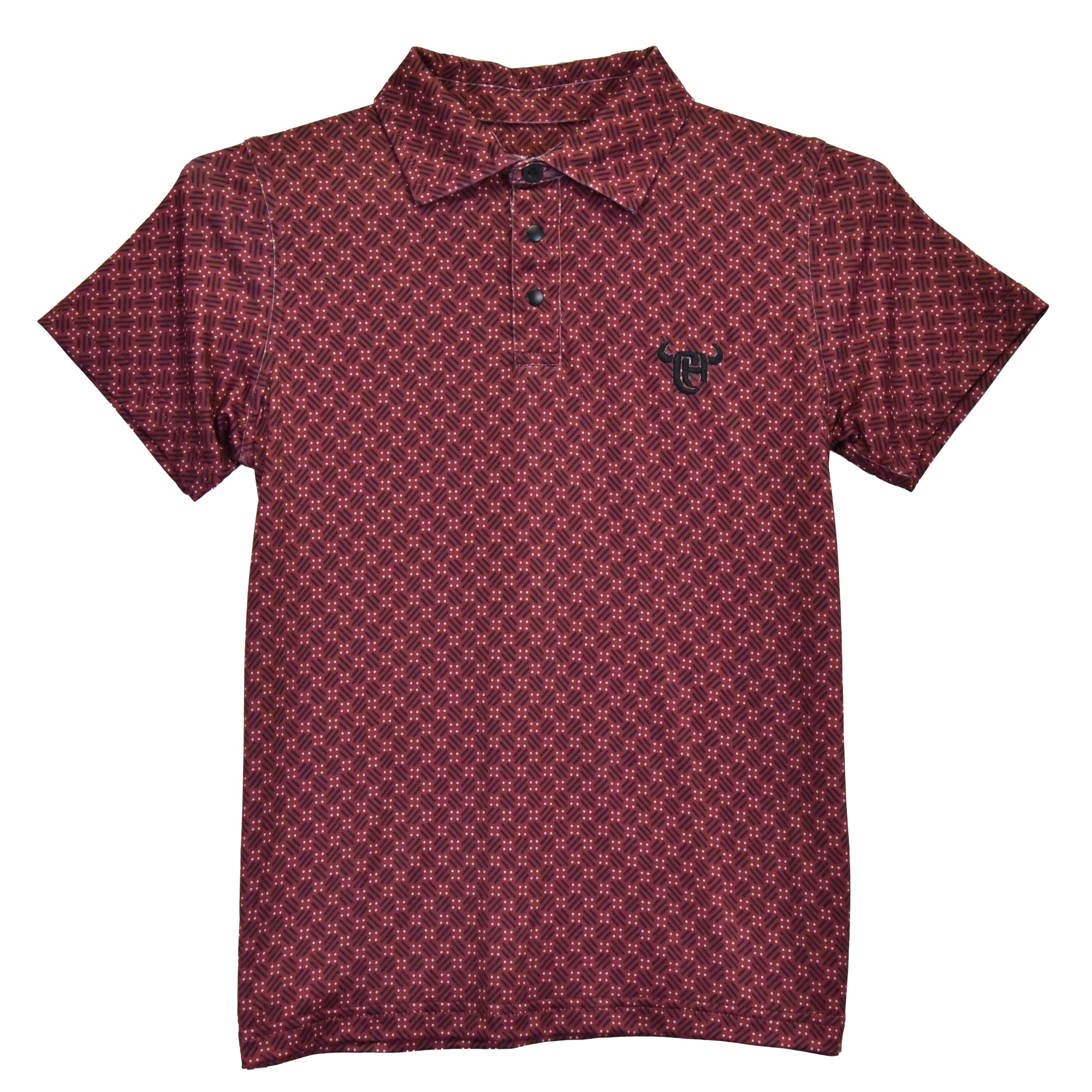 Boys Short Sleeve Geo Red CH Polo from Cowboy Hardware