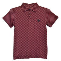 Boys Short Sleeve Geo Red CH Polo from Cowboy Hardware
