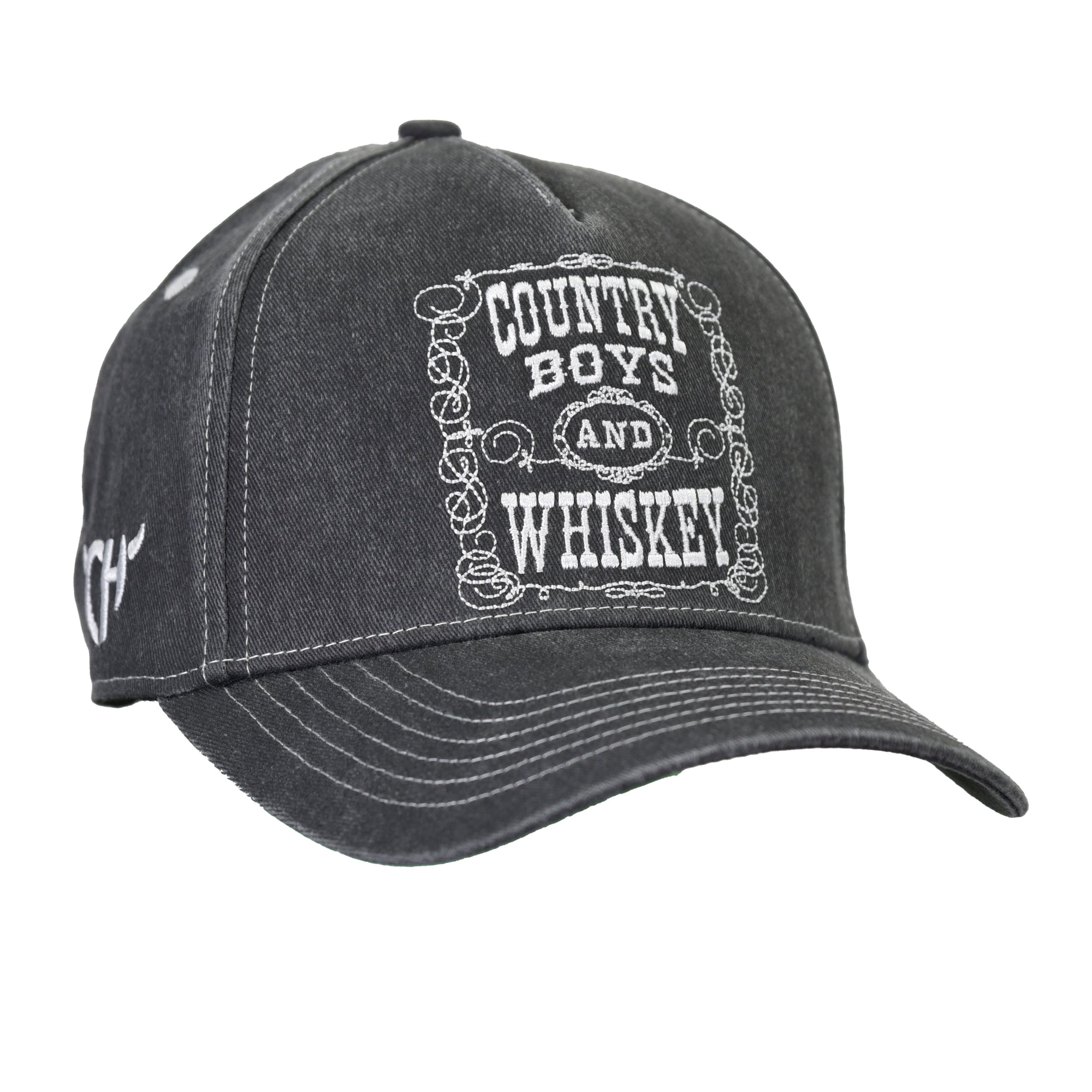 Women's Cowgirl Hardware Heather Black "Country Boys & Whiskey" Baseball Cap