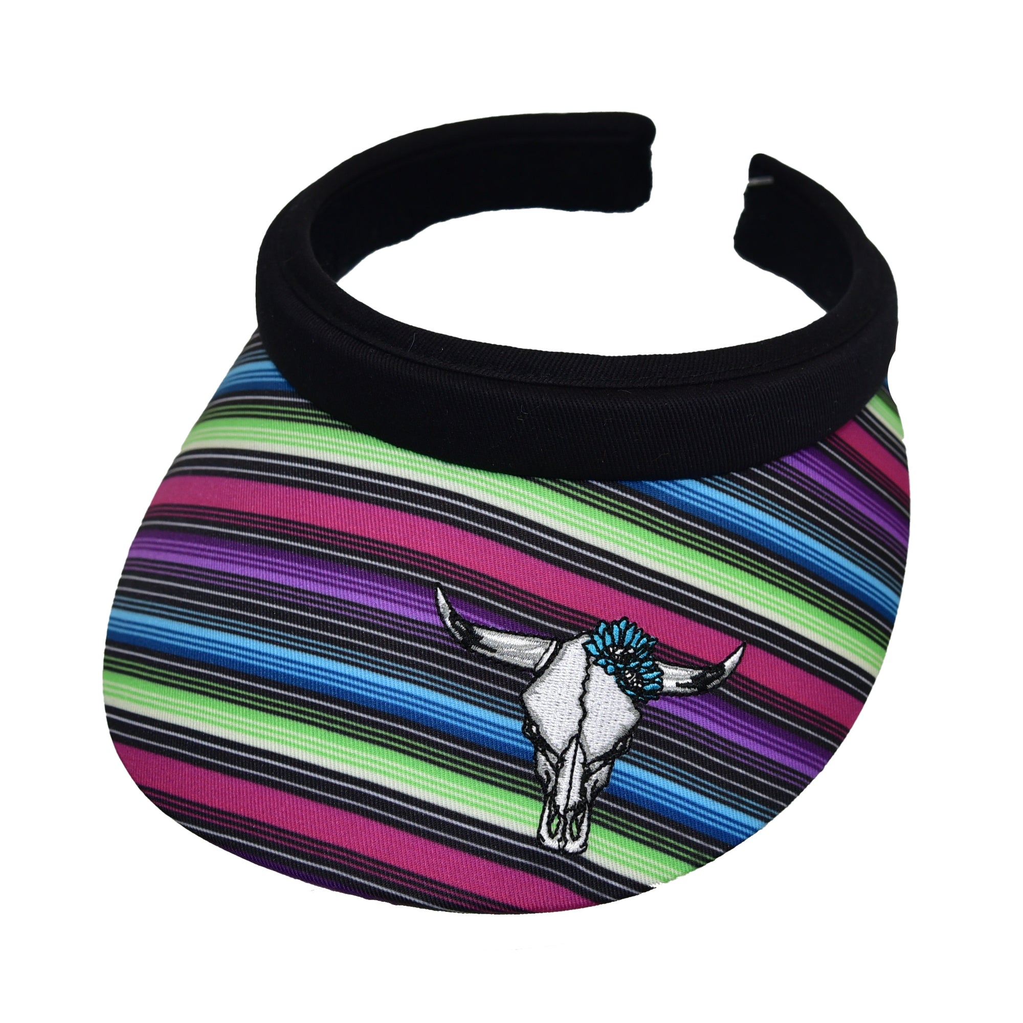 Women's Cowgirl Hardware Turquoise "Serape w/Skull" Visor