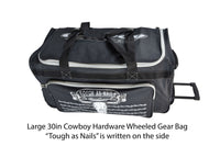 Large Cowboy Hardware Tough as Nails Wheeled Gear Bags in Grey and Light Grey