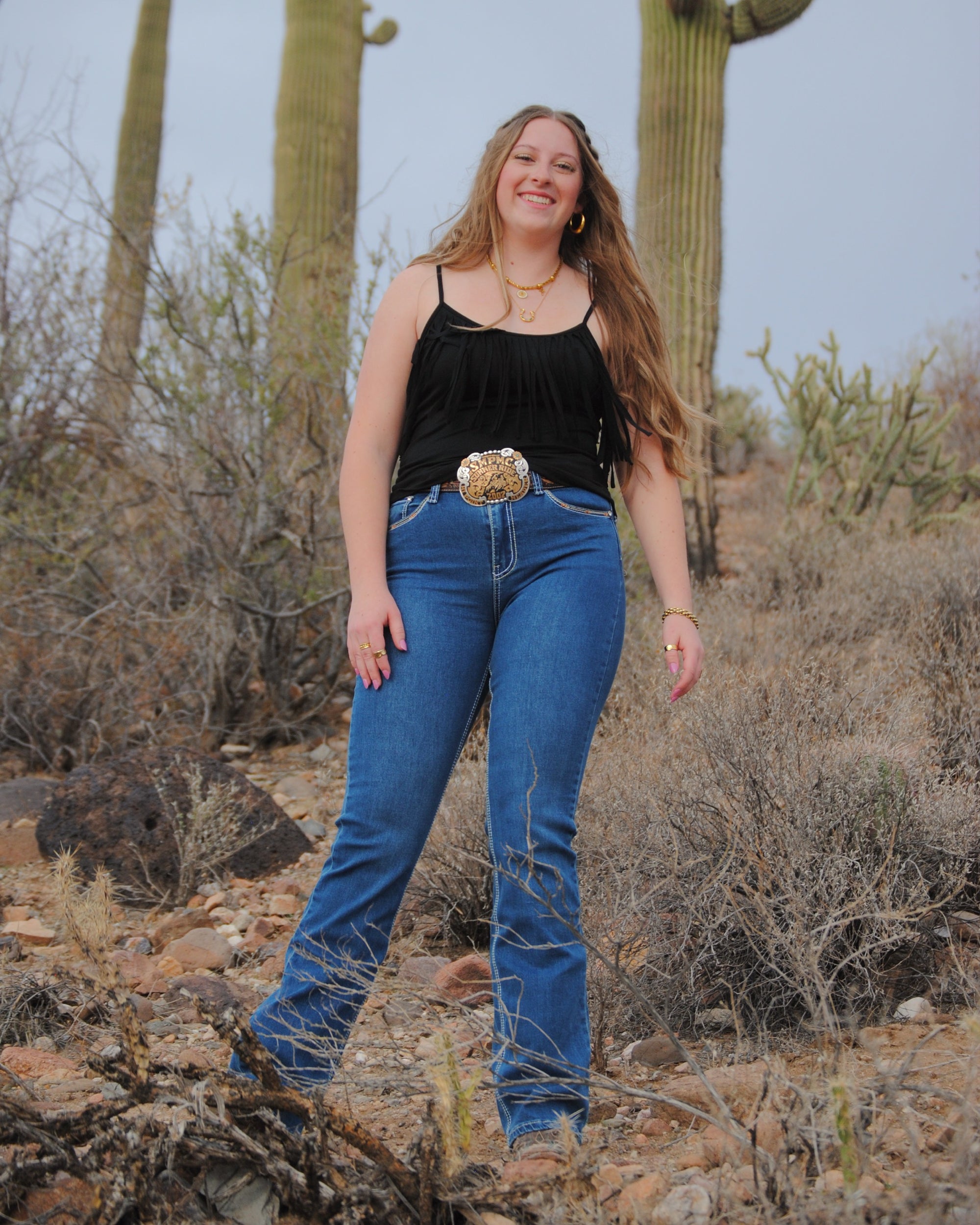 Cowgirl enjoying the desert views.