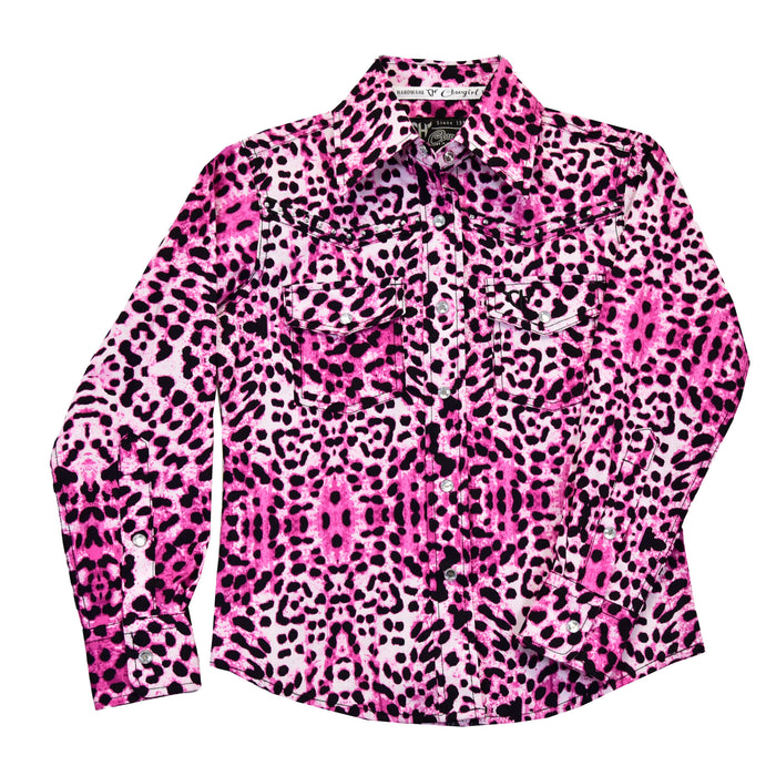 Girl's Cowgirl Hardware Berry Leopard Long Sleeve Print from Cowboy Hardware