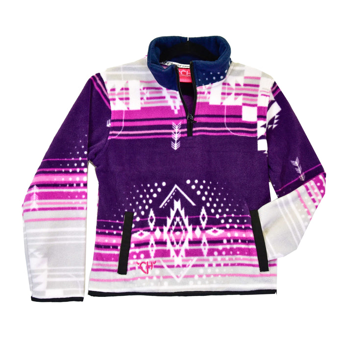 Girl's Cowgirl Hardware Berry and Purple Aztec Grande Polar Fleece Cadet from Cowboy Hardware