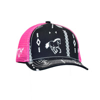 Girl's Cowgirl Hardware Black "Horse Aztec" Cap - Velcro from Cowboy Hardware