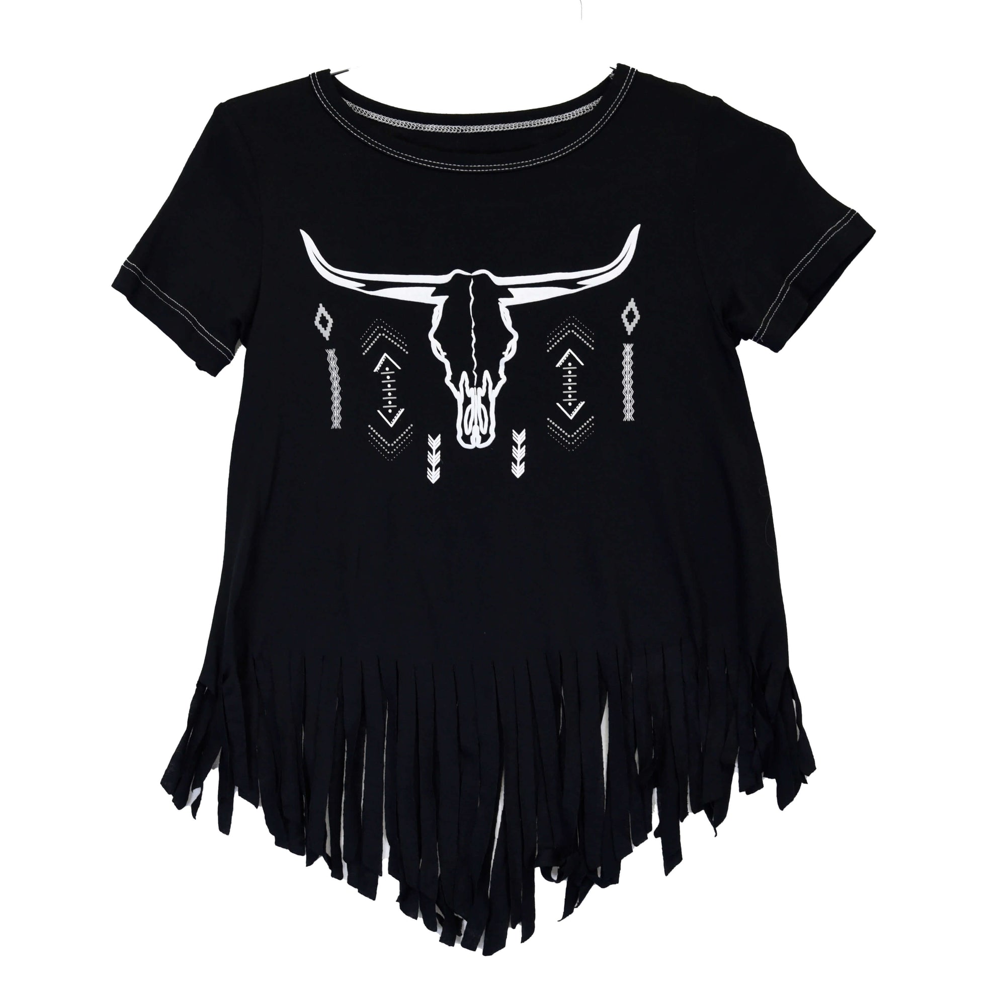 Girl's Cowgirl Hardware Black Skull Aztec Crew T-Shirt from Cowboy Hardware