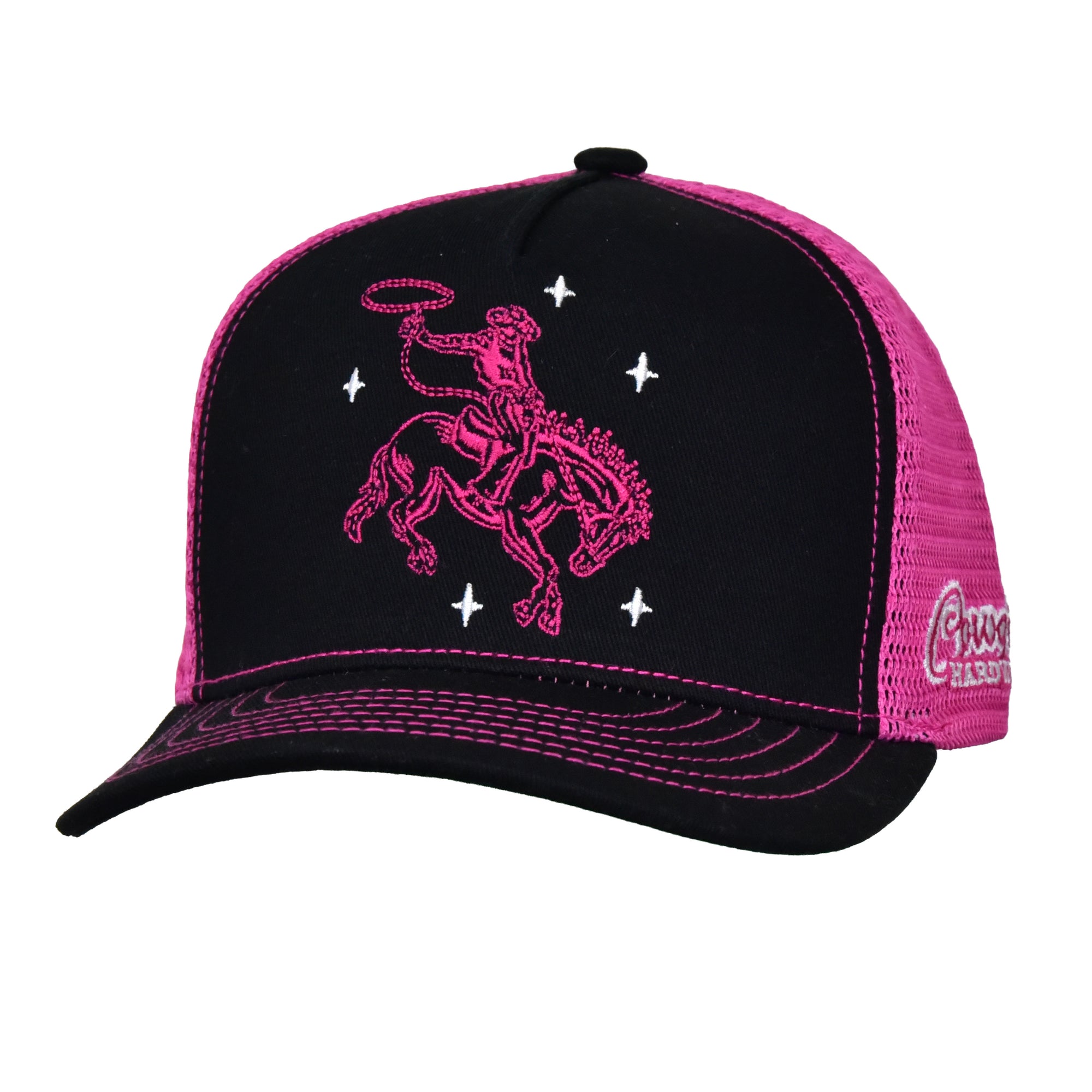 Girl's Cowgirl Hardware Black/Pink "Buck N Boots" Hat from Cowboy Hardware