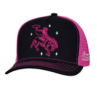 Girl's Cowgirl Hardware Black/Pink "Buck N Boots" Hat from Cowboy Hardware