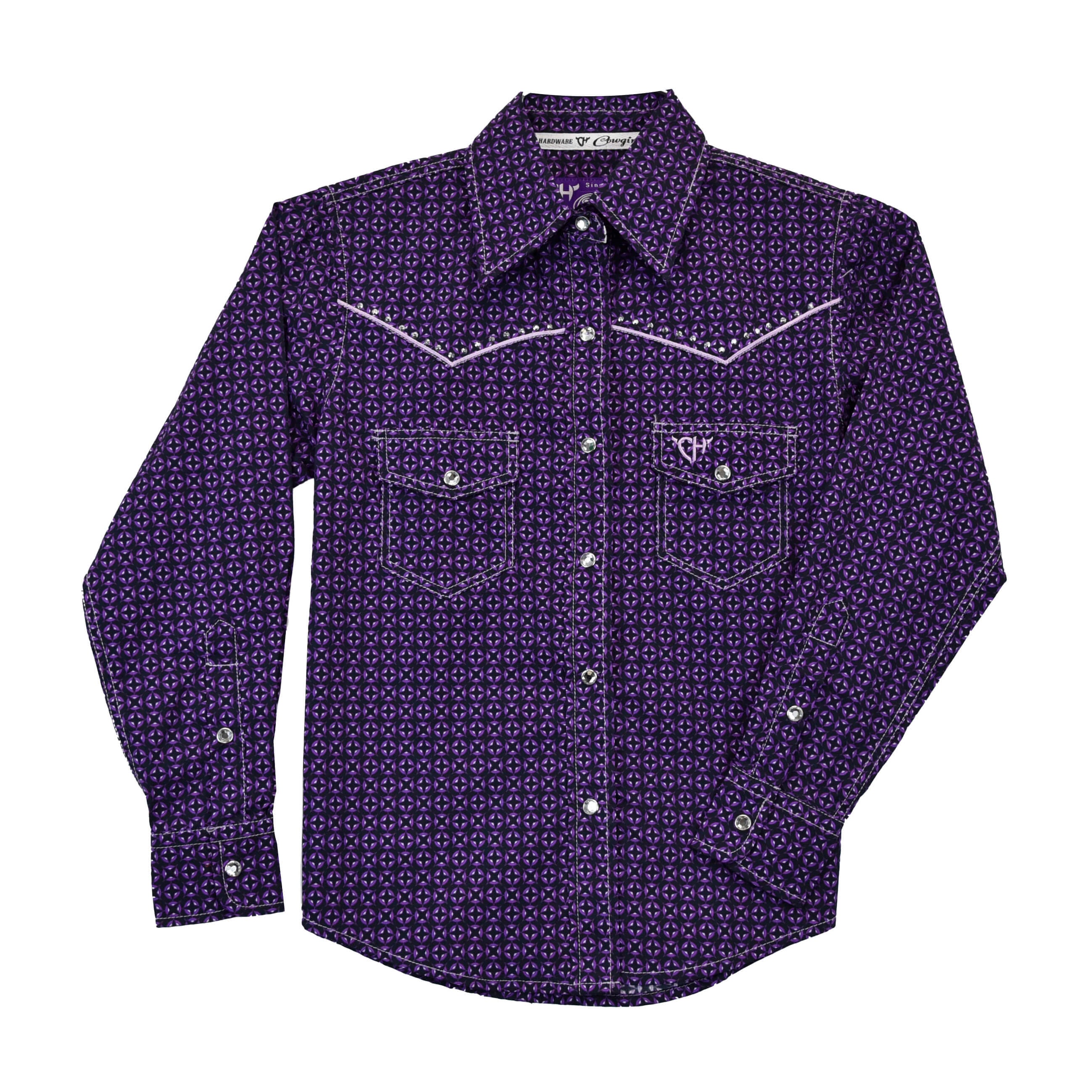 Girls Horse Flowers L/S Romper/Shirt by Cowboy Hardware