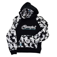 Girl's Cowgirl Hardware Cowprint Raglan Black Fleece Hoody from Cowboy Hardware