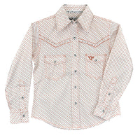 Girl's Cowgirl Hardware Donut Coral and White Long Sleeve Print Shirt from Cowboy Hardware