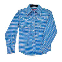 Girl's Cowgirl Hardware Donut Deep Aqua Long Sleeve Print Shirt from Cowboy Hardware